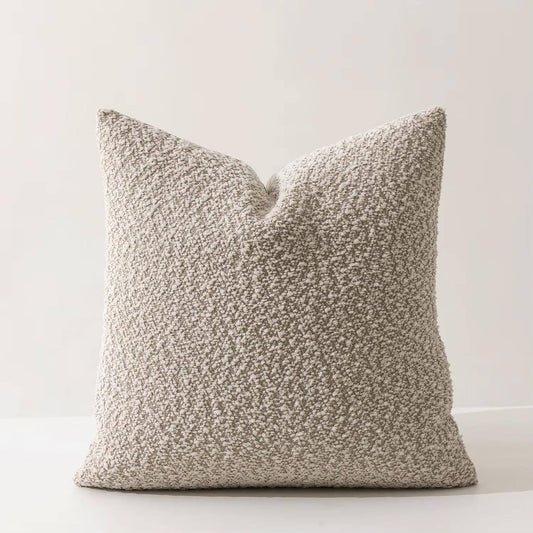 PLW0168 - Brown Textured Bouclé-Style 18" Throw Pillow