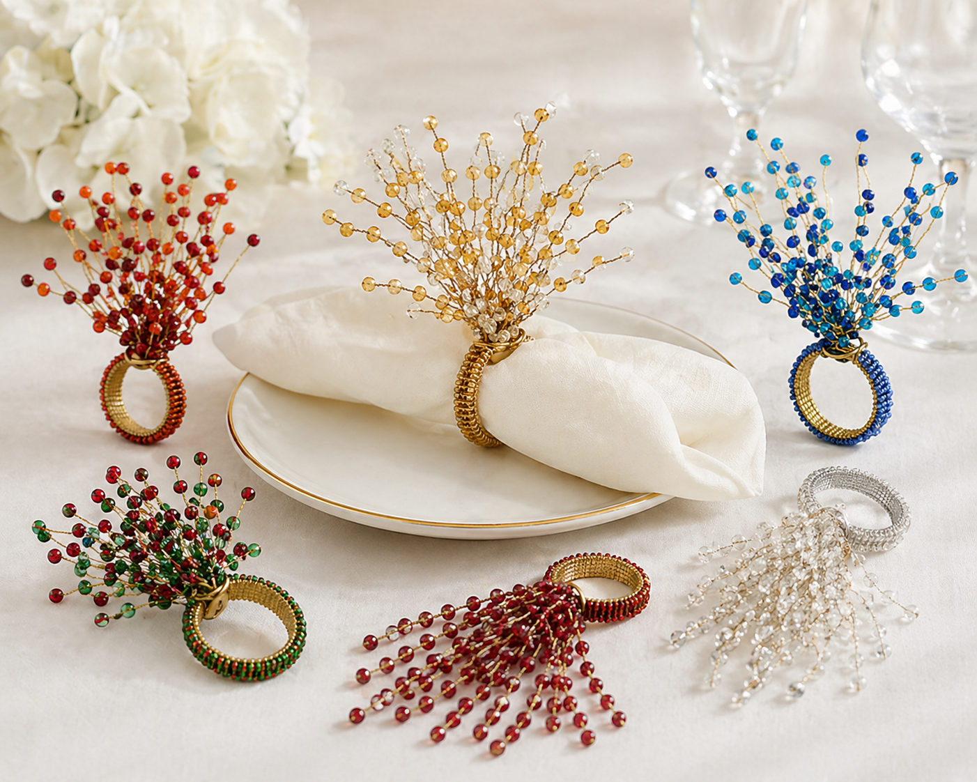 Beaded Design Napkin Ring