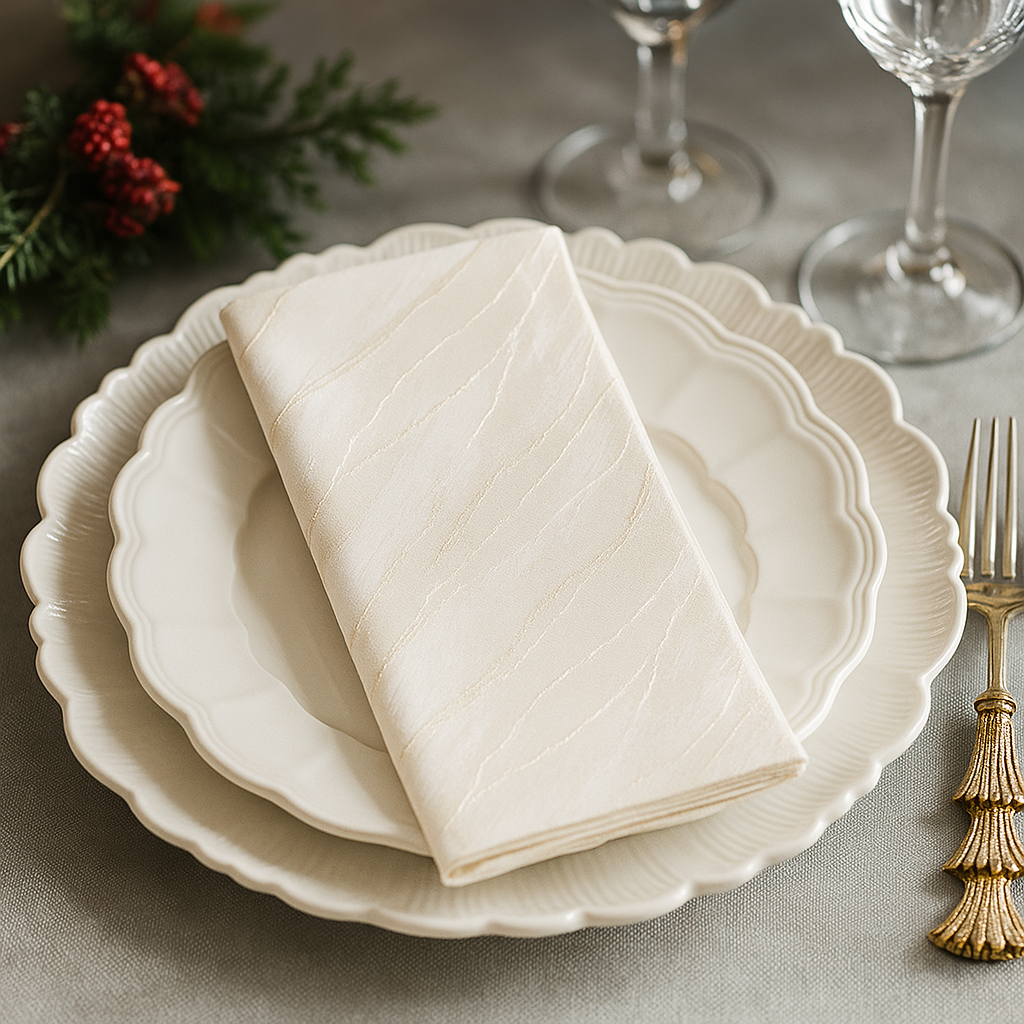 5309 - Ivory Metallic Shimmer 20" Dinner Napkin