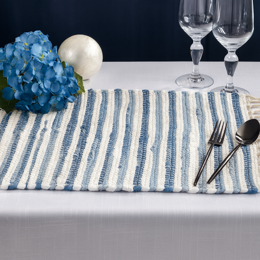 4873 - Striped Denim Chindi Cotton 14"x20" Placemat