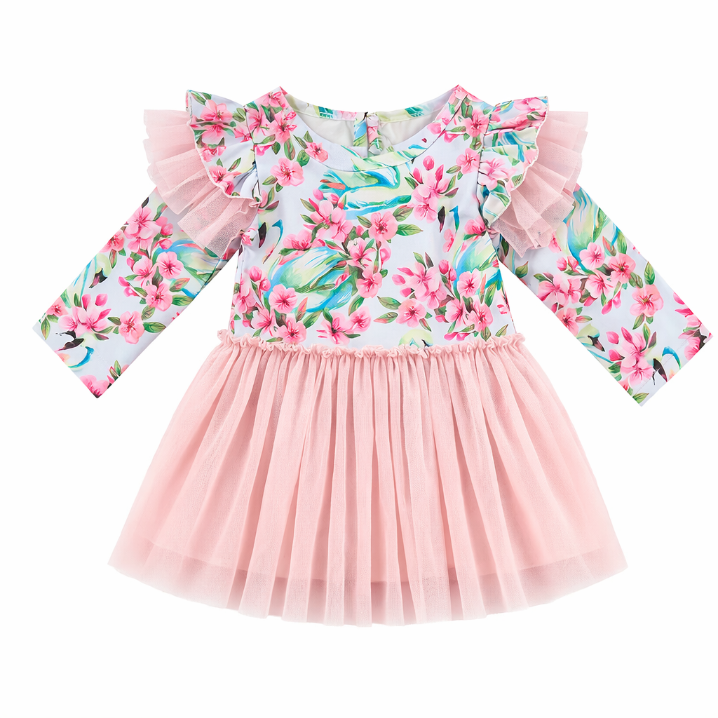 Floral Print Ruffled Baby Dress
