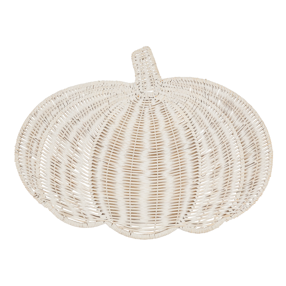 405 - White Rattan Pumpkin 13"X17" Placemat