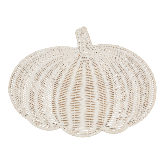 405 - White Rattan Pumpkin 13"X17" Placemat