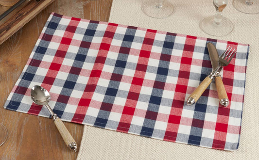 9023 - July 4th Gingham Check Pure Cotton Placemat