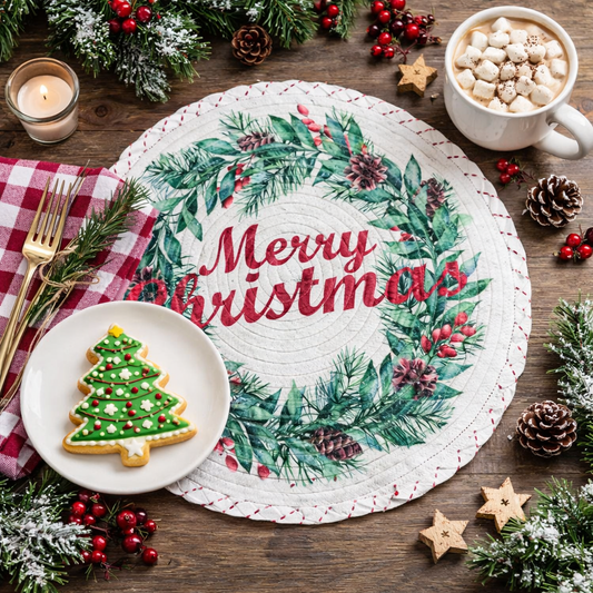 Merry Christmas Woven 15" Placemat