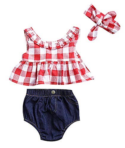 Checkered 3pcs Baby Girl Clothing Set