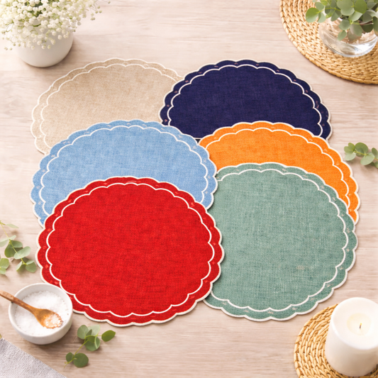 Scalloped Round Reversible Placemat - 15" Round