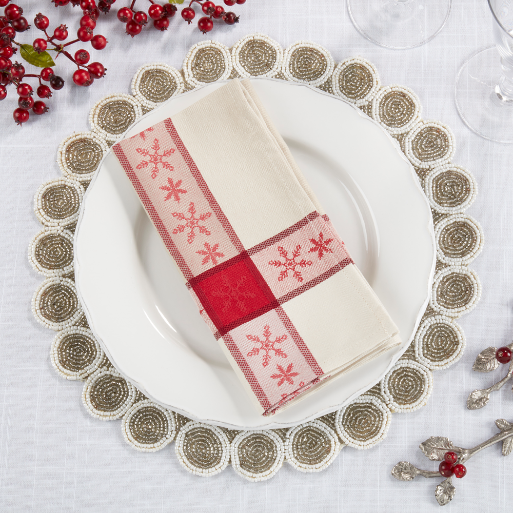 6811 - Jacquard Holiday 19" Dinner Napkin