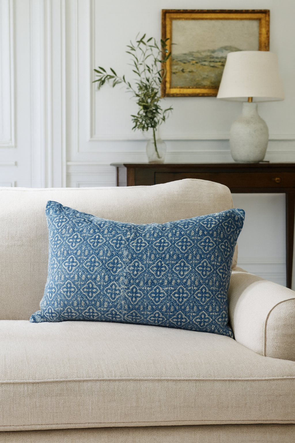 8410 - Distressed Bohemian Cotton Down Filled 16"x24" Throw Pillow