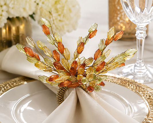Multicolor Beaded Flower Napkin Ring