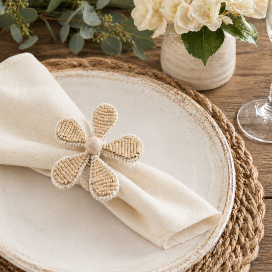 Natural Beaded FlowerNapkin Ring
