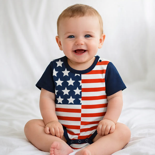 America Flag Cotton Baby Romper