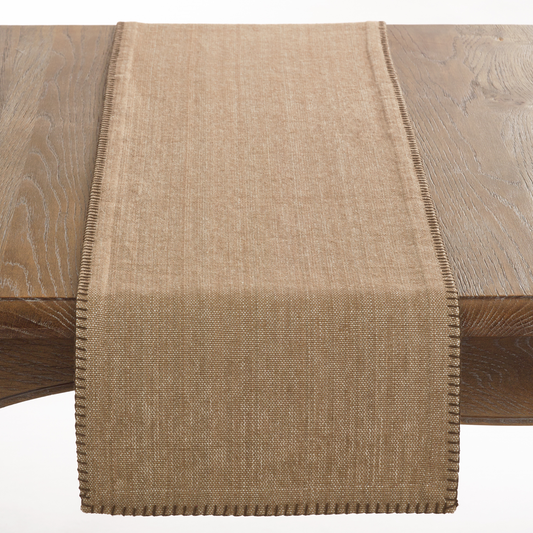 793 - Natural Whip Stitched Cotton 13"x72" Table Runner