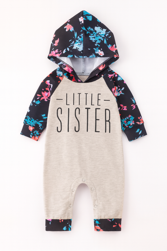 Little Sister Baby Hooded Romper