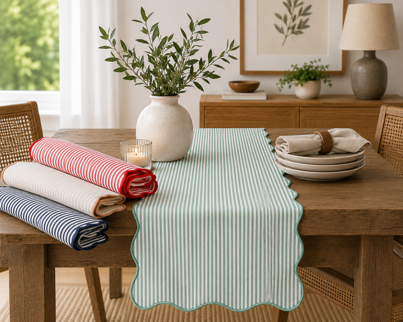 Scalloped-Edged Table Runner