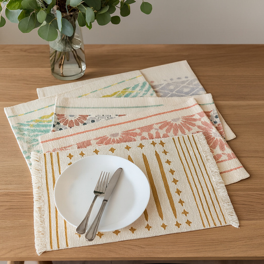 Geometric Print Cotton 14"x19" Placemat