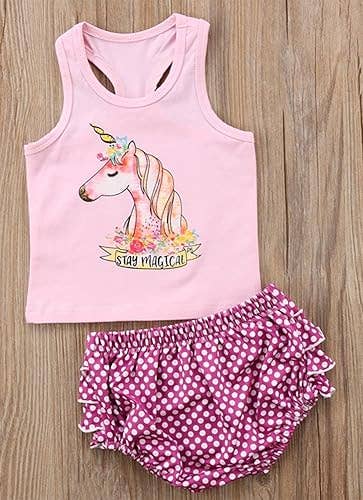 Pink Stay Magical Unicorn 2-Piece Baby Outfit