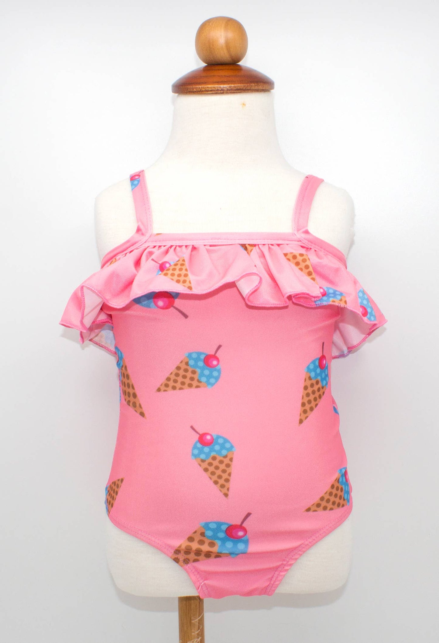 Pink Ice-Cream One-Piece Toddler Girl Swimsuit