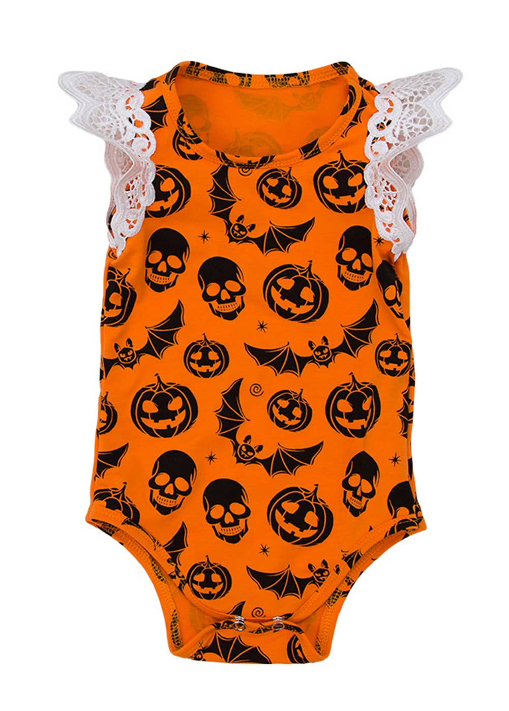 Orange Halloween Pumpkin Baby Romper