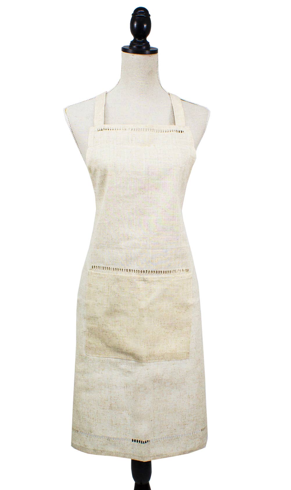 R731 - Classic Hemstitch Natural Linen-Poly Full-Sized Apron