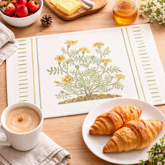 Soft Botanical Design 13"X19" Placemat