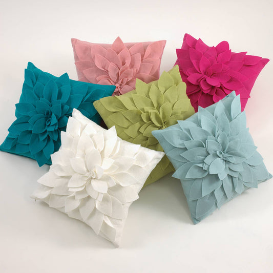 FT128 - 3D Petal Flower 17" Square Decorative Throw Pillow
