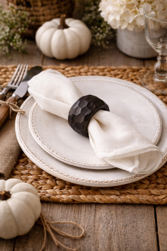 Coffee Brown Mango Wood Chucky Napkin Ring