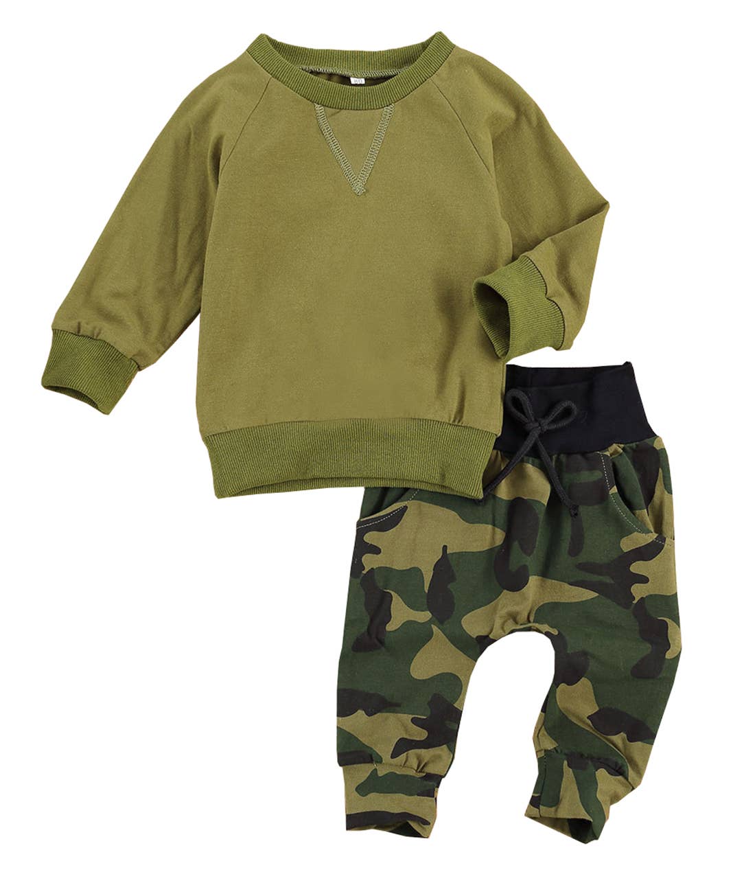 Green Camouflage 2pcs Baby Outfit
