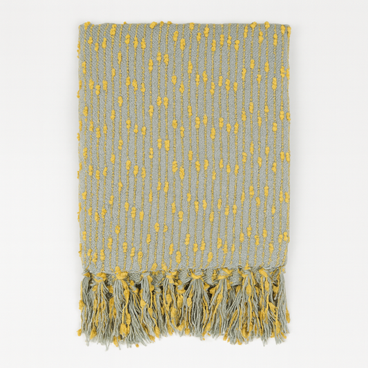 TH556 - Saffron Petite Pompon Design Throw Blanket