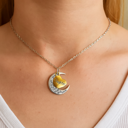 I Love You To The Moon and Back Necklace - Daughter
