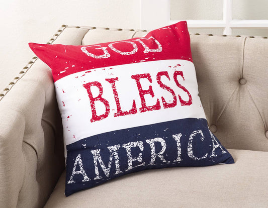 1089 - God Bless America Cotton 20" Throw Pillow