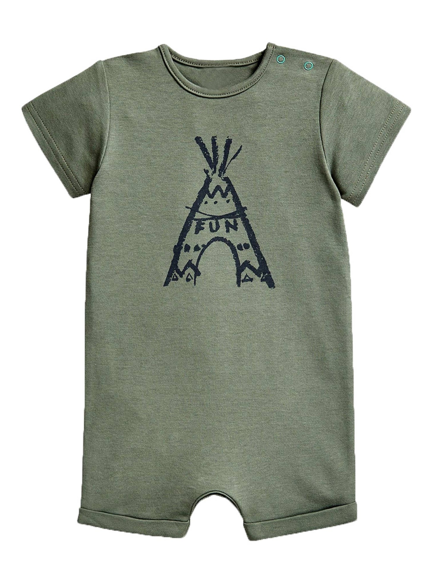 Green Volcano Fun Cotton Baby Romper