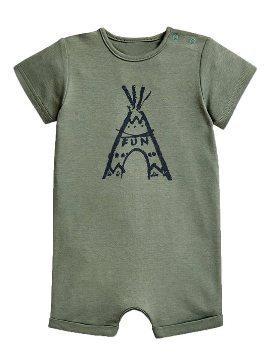 Green Volcano Fun Cotton Baby Romper