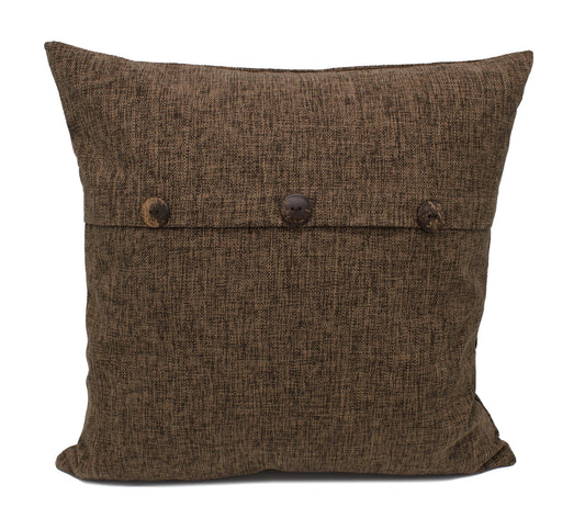 Raul4545 - Brown Buttons Solid 18" Throw Pillow