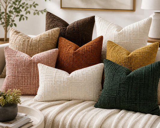Double-Sided Textured Chenille Throw Pillow