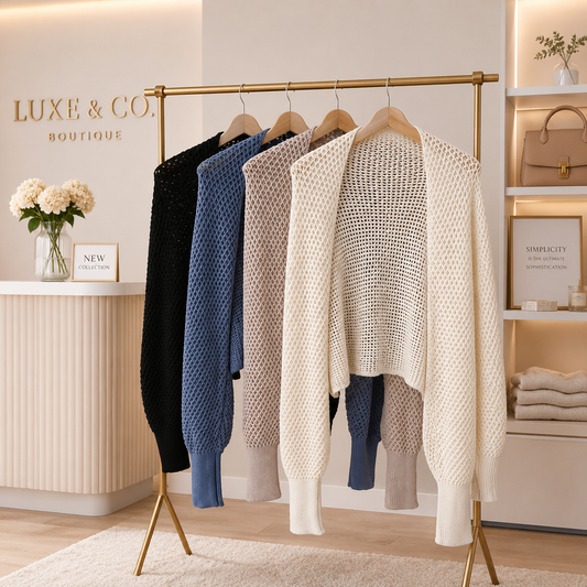 Open Front Knit Cardigan Sweater