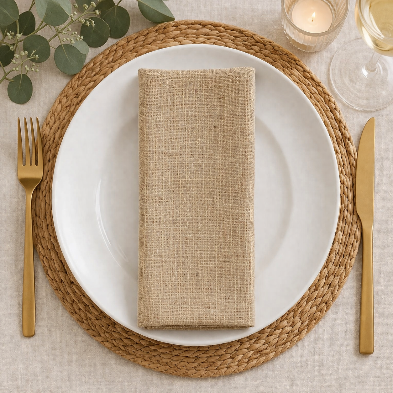 Beige Everyday Design 20" Cloth Napkin