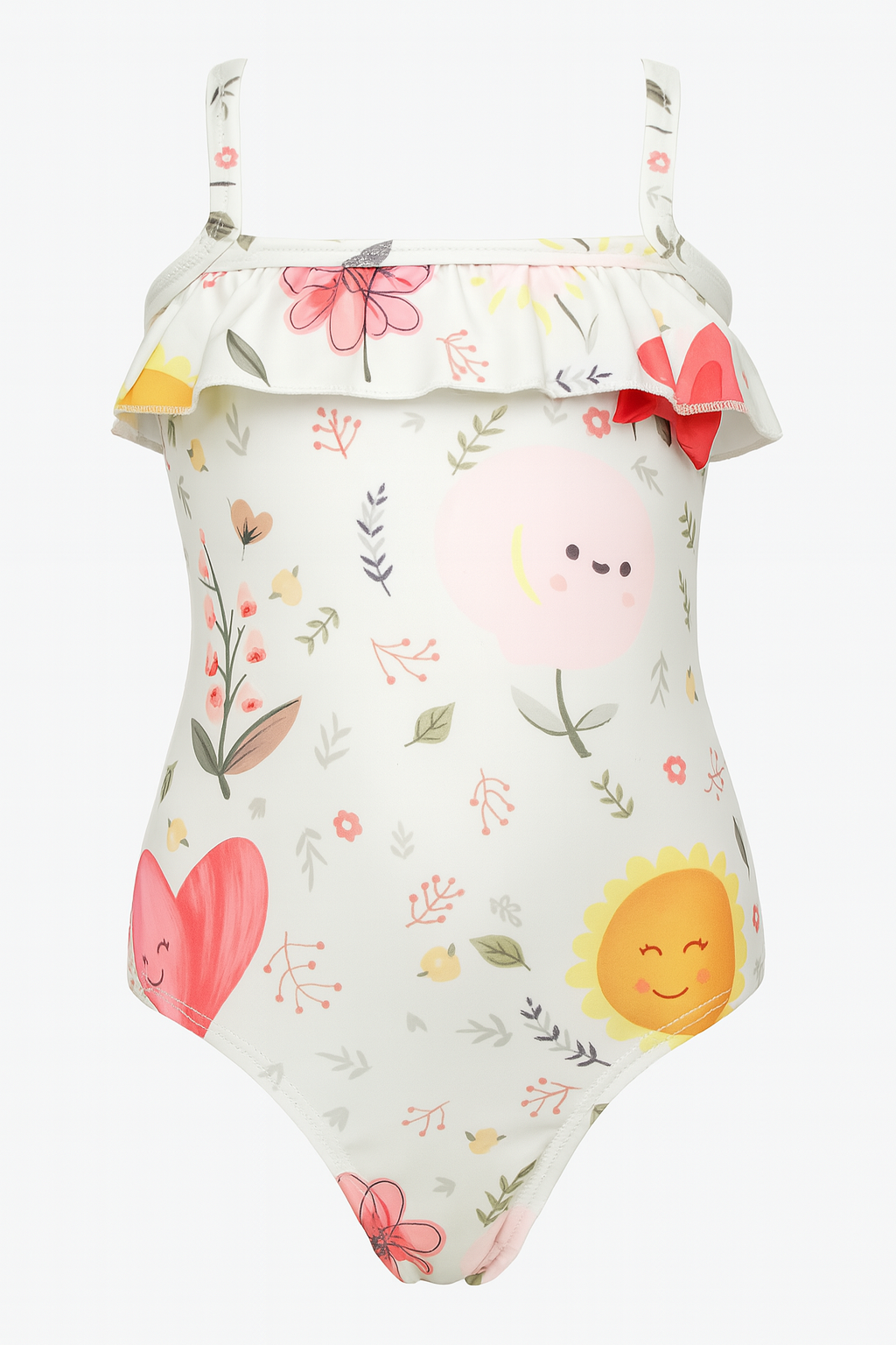 Ivory Flower One-Piece Toddler Girl Swimsuit