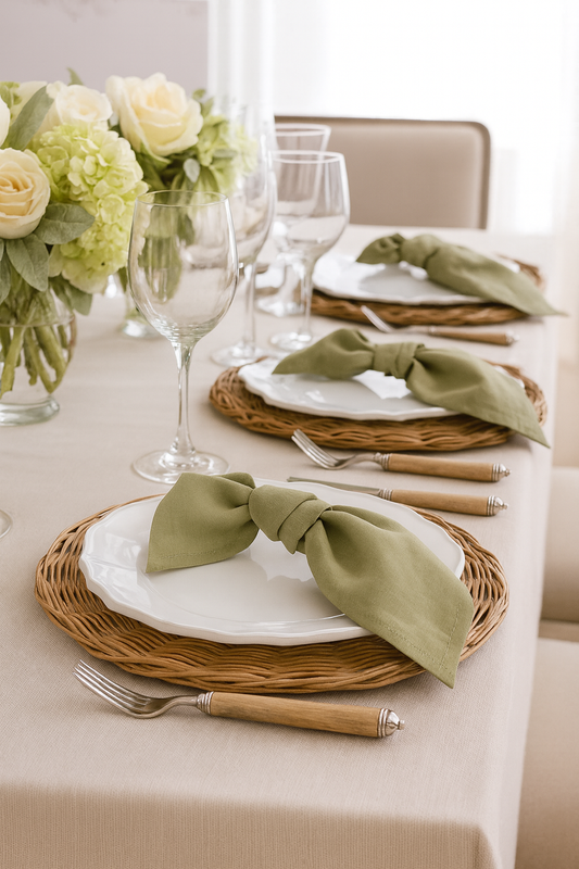 1423 - Olive Pure Linen 20" Dinner Napkin