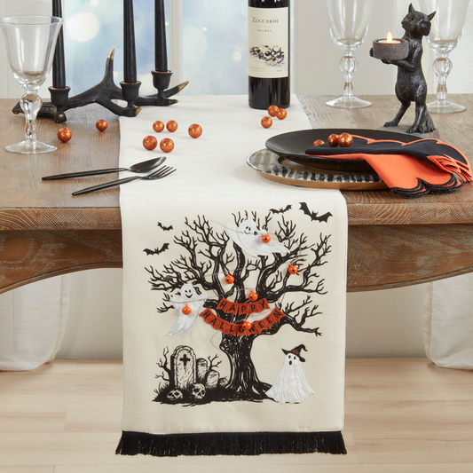2461 - Happy Halloween Tree 13"x72" Table Runner