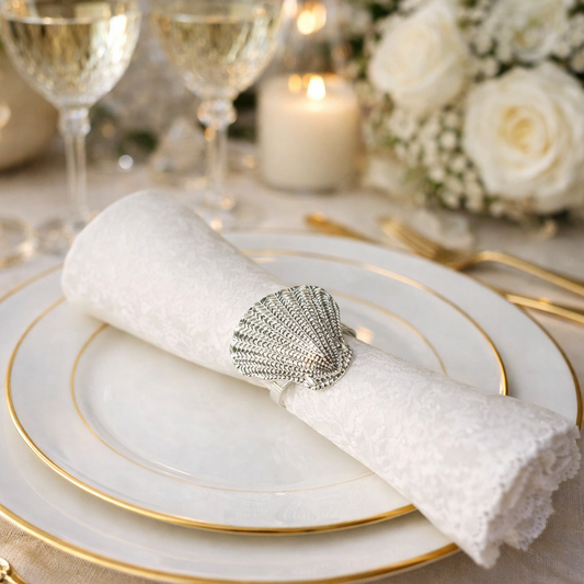Silver Nautical Seashell Napkin Ring
