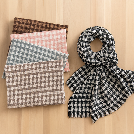 Windmill Pattern Woven Cashmere Scarf