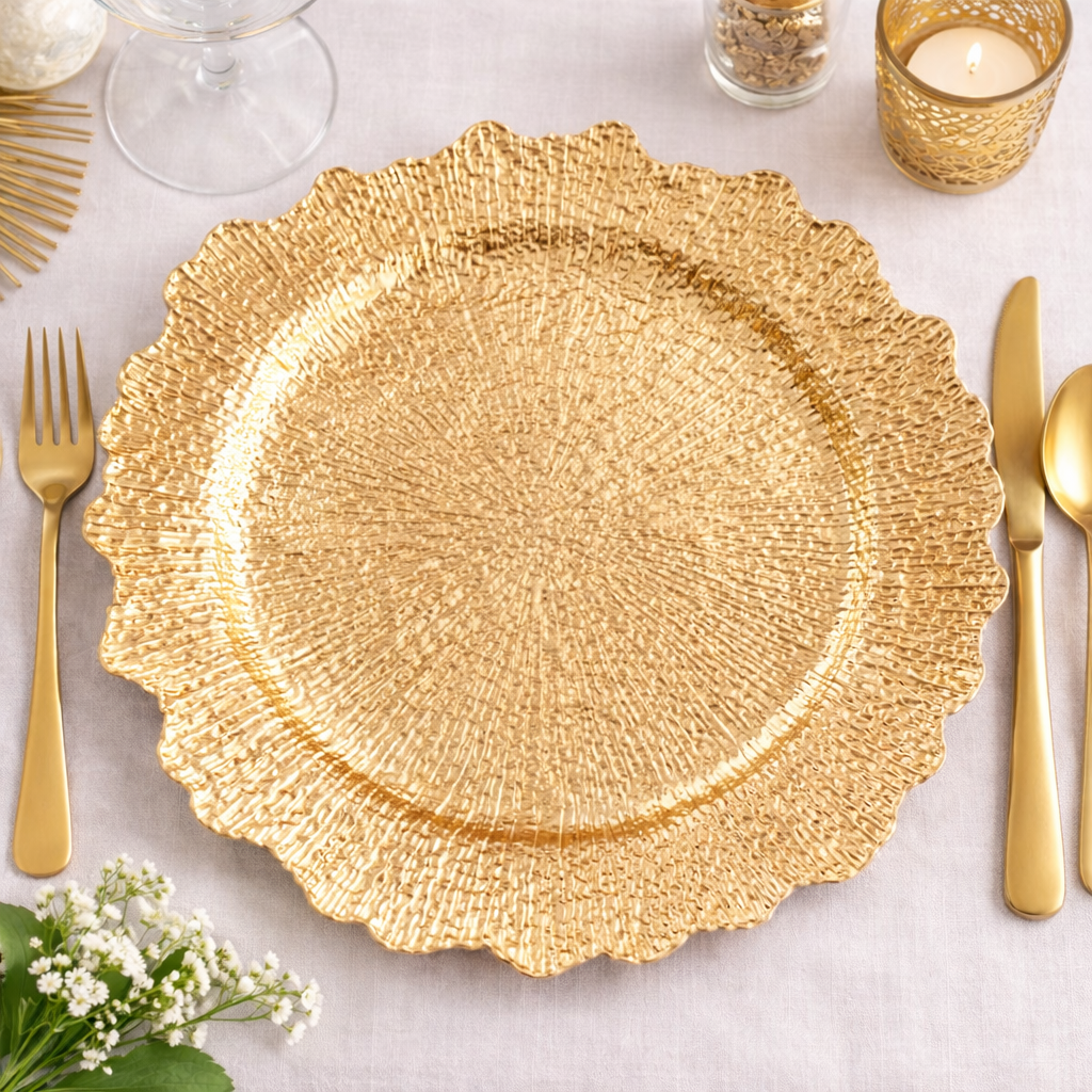 Gold Starburst 14" Charger Plate
