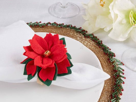 NR432 - Felt Poinsettia Napkin Ring