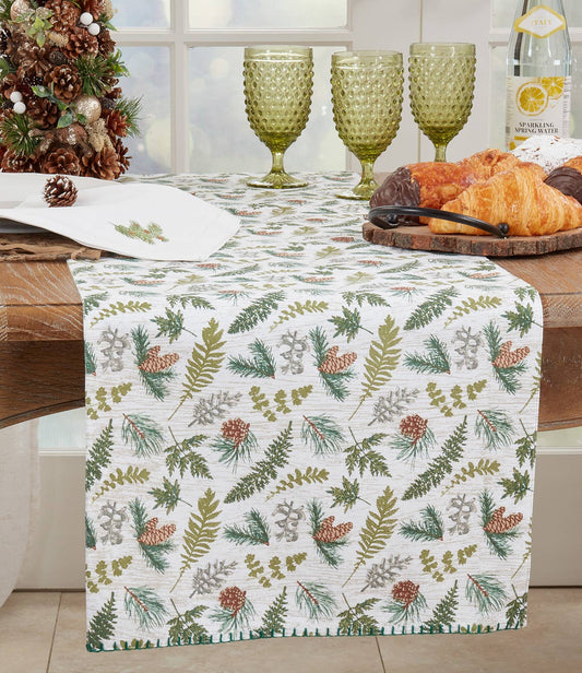 1122 - Forest Foliage Cotton Table Runner