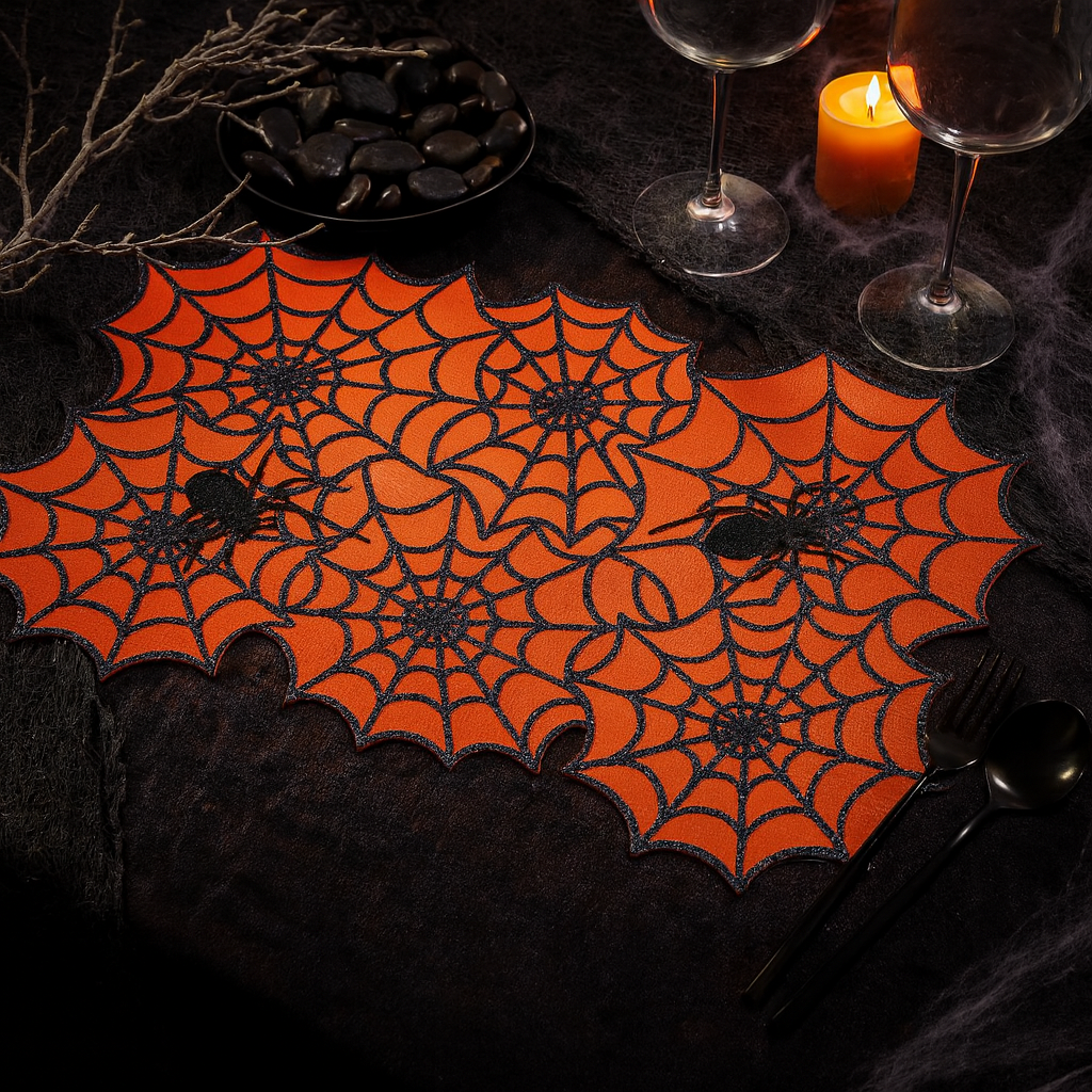 5360 - Orange Spiderweb 13"x19" Placemat