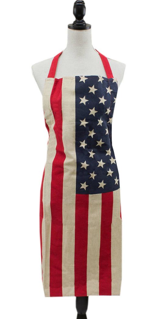 5010 - American Flag Stars Striped Full Size Cotton Kitchen Apron