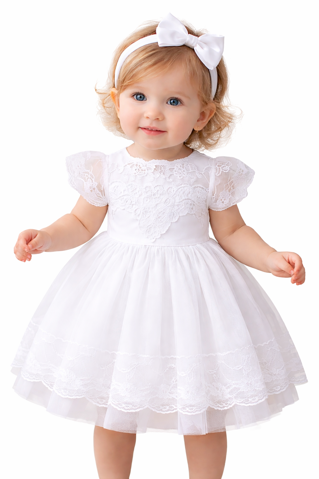 White Victorian Lace Little Girl Dress