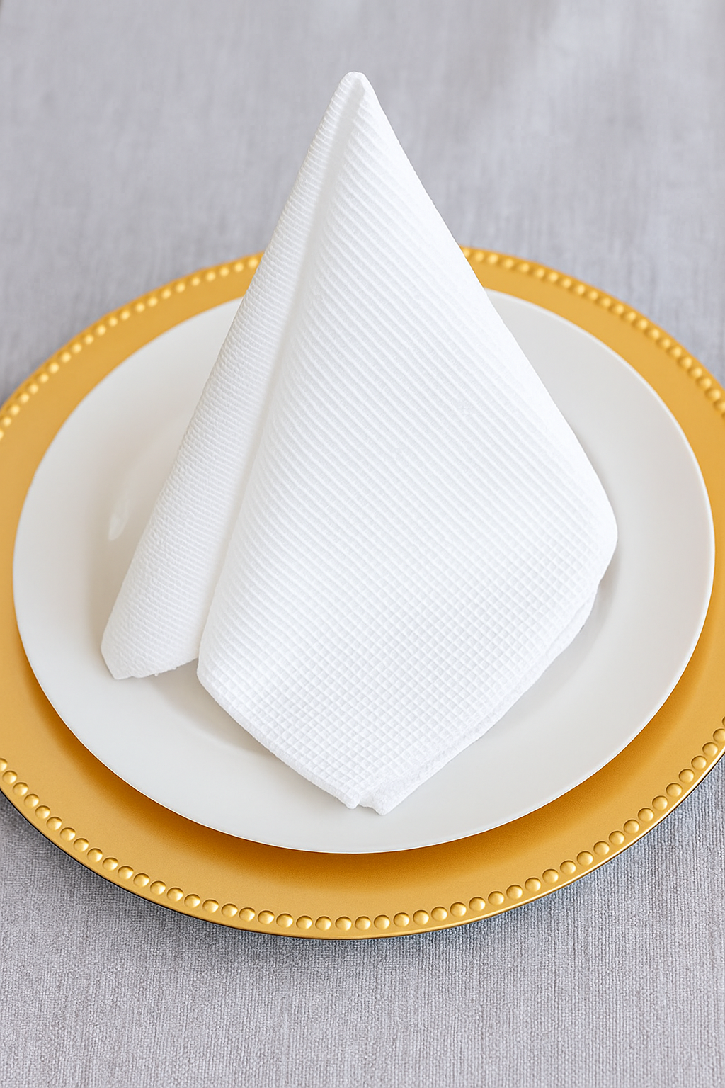 9113 - Basket Weave White 20" Cloth Napkin