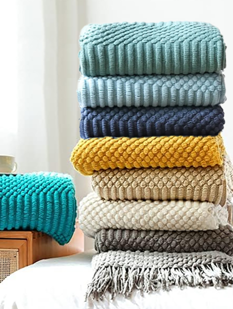 TH0037 - Waffle Stripe 50x60 Inch Throw Blanket